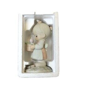 Precious Moments Vintage 1987 May Porcelain Figurine Enesco New In Box